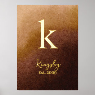 Shades of Brown Ombre Family Name Year Established Foil Prints