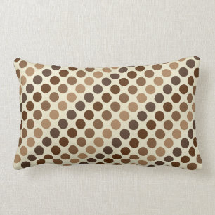 Shades of Brown Polka Dots by Shirley Taylor Lumbar Cushion