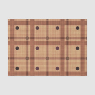 SHADES OF BROWN POLKA DOTS & PLAIDS TISSUE PAPER