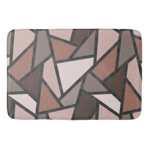 Shades of brown stained glass pattern bath mat
