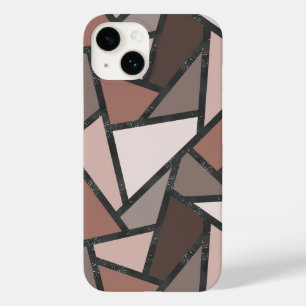 Shades of brown stained glass pattern Case-Mate iPhone 14 case
