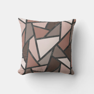 Shades of brown stained glass pattern cushion