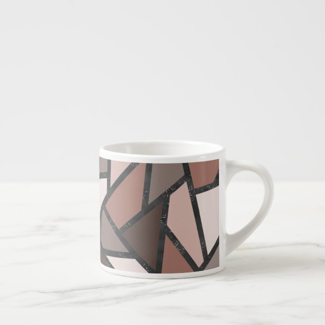 Shades of brown stained glass pattern espresso cup (Right)