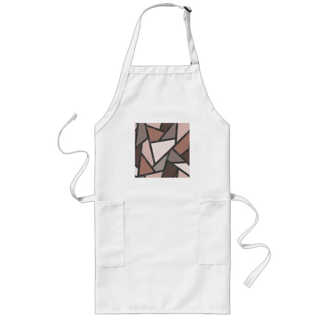 Shades of brown stained glass pattern long apron (Front)