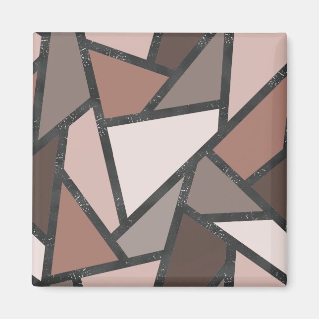 Shades of brown stained glass pattern magnet (Front)