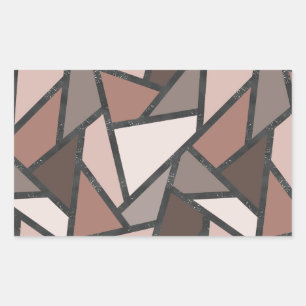 Shades of brown stained glass pattern rectangular sticker