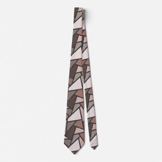 Shades of brown stained glass pattern tie (Front)
