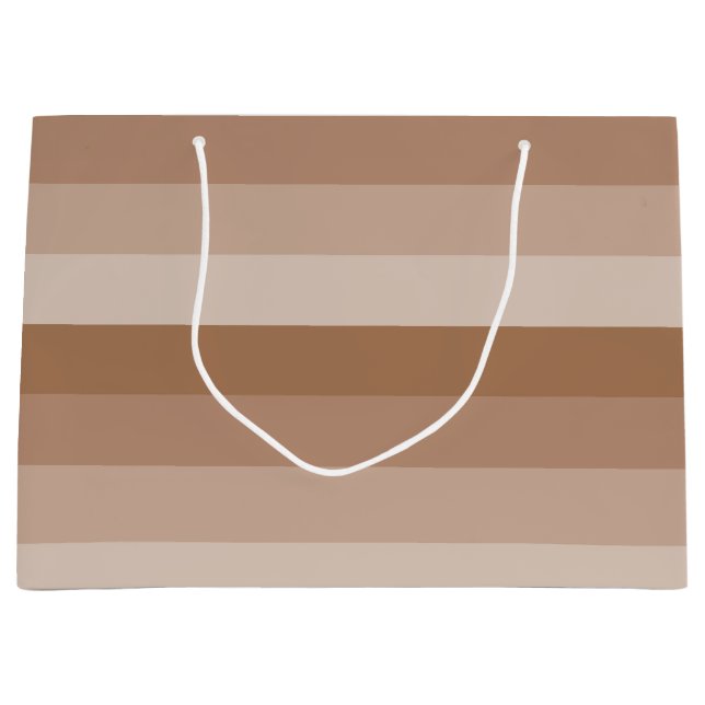 Shades of Brown Stripes Large Gift Bag (Front)