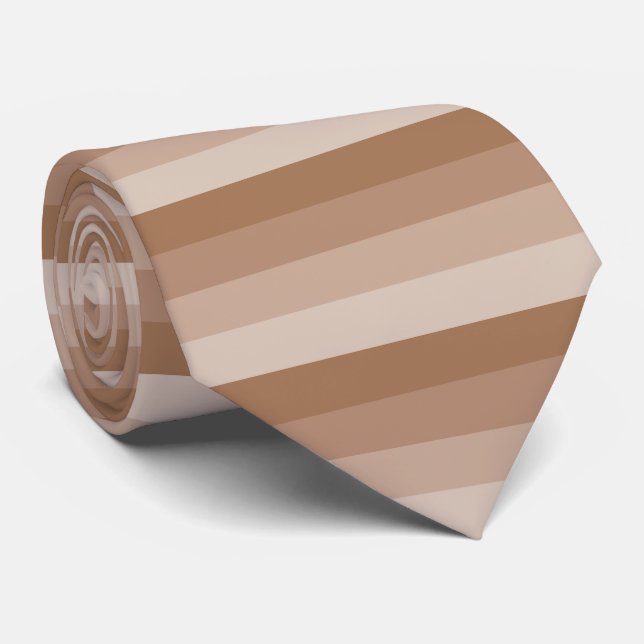 Shades of Brown Stripes Tie (Rolled)