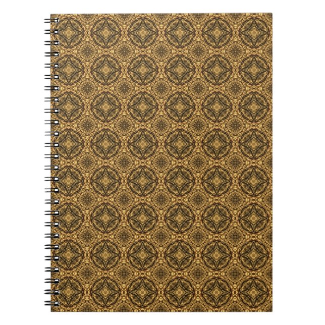 Shades of Brown Tiled Pattern Notebook (Front)