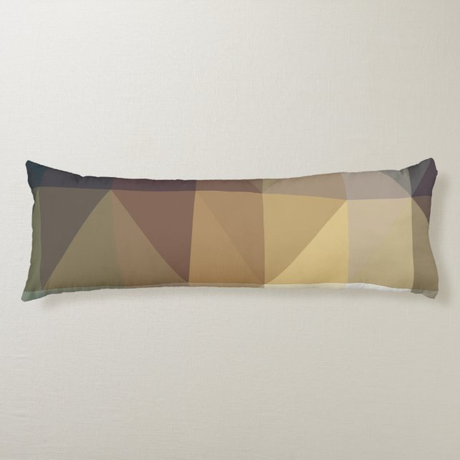 Shades of Brown Triangle Abstract Body Cushion (Front)