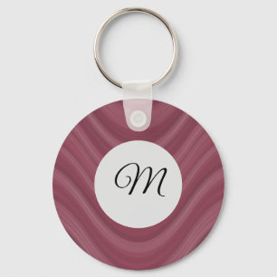 Shades of Brown Wavy Lines Key Ring