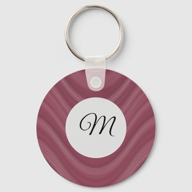 Shades of Brown Wavy Lines Key Ring (Front)