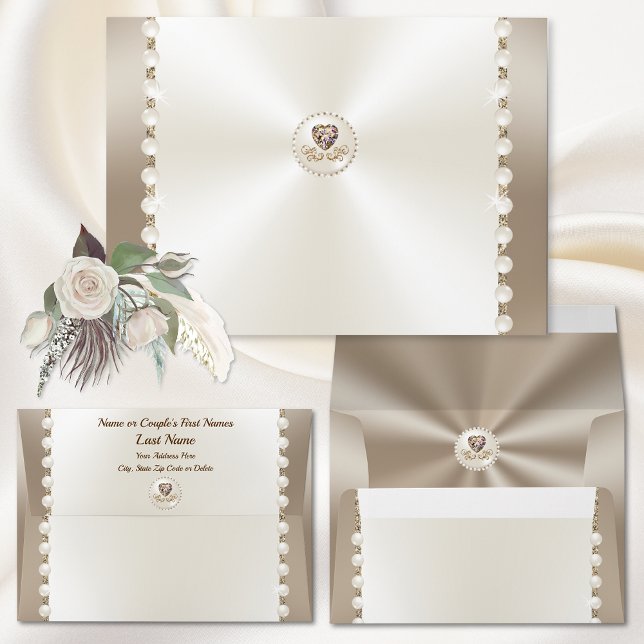 Shades of Champagne, Taupe and Ivory Envelopes (Taupe and Ivory Wedding Theme. Champagne Envelopes. Taupe and Champagne Wedding. Ivory. Envelopes.)