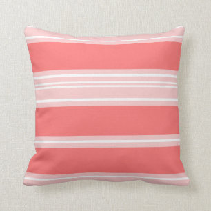 Shades of Coral and Living Coral Cushion