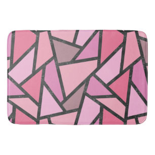 Shades of coral stained glass pattern bath mat