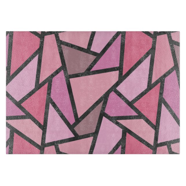 Shades of coral stained glass pattern cutting board (Front)