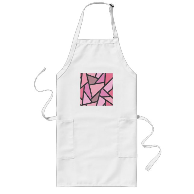 Shades of coral stained glass pattern long apron (Front)