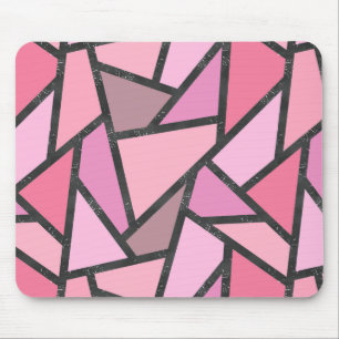 Shades of coral stained glass pattern mouse pad