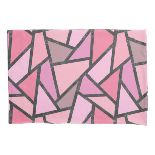 Shades of coral stained glass pattern pillowcase