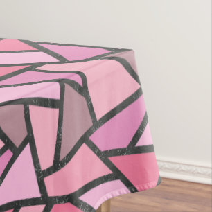 Shades of coral stained glass pattern tablecloth