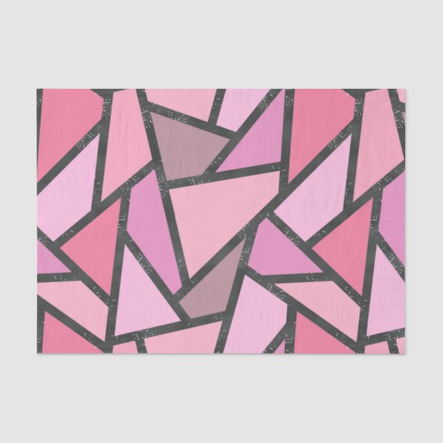 Shades of coral stained glass pattern tissue paper (Front)
