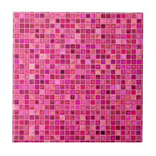 Shades Of Dark Pink 'Watery' Mosaic Tile Pattern