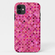 Shades Of Dark Pink 'Watery' Mosaic Tile Pattern