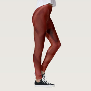 Shades of Dark Red Brown Elegant Leggings