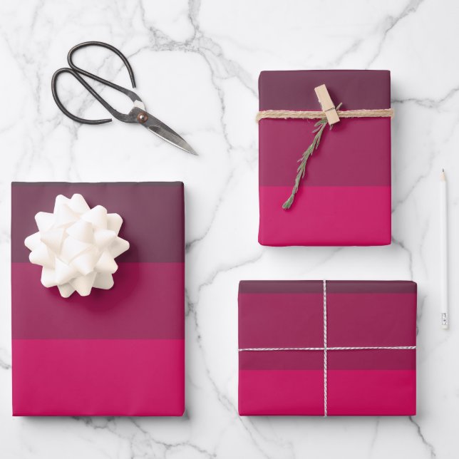 Shades of Deep Pinks Wrapping Paper Sheet (Front)