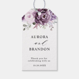Shades of Dusty Purple Blooms Moody Floral Wedding Gift Tags