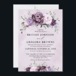 Shades of Dusty Purple Blooms Moody Floral Wedding Invitation<br><div class="desc">Elegant and modern floral midsummer wedding invitation features a bouquet of watercolor roses peonies in shades of purple plum, dusty rose, dusty pink , mauve, sage with lush green botanical leaves and eucalyptus. Please find more matching designs and variations from my "blissweddingpaperie" store. And feel free to contact me for...</div>