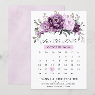 Shades of Dusty Purple Blooms Moody Floral Wedding Save The Date