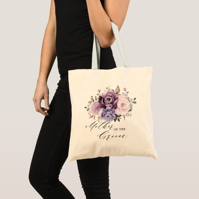 Shades of Dusty Purple Blooms  Mother of the Groom Tote Bag (Front (Product))