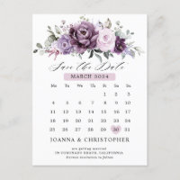 Shades of Dusty Purple Calendar Save the date