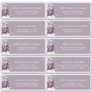 Shades of dusty Purple Plum Wedding Guest Address