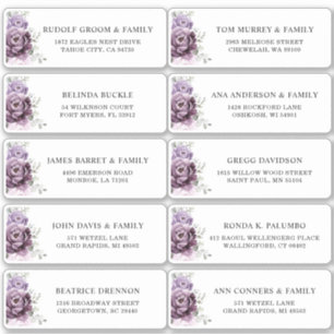 Shades of dusty Purple Plum Wedding Guest Address