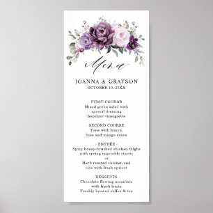Shades of Dusty Purple Wedding Menu Digital Format Poster