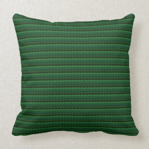 Shades of Forest Green Braid Print Throw Pillow