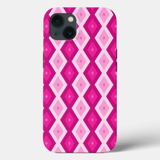 Shades of fuchsia diamond pattern Case-Mate iPhone Case (Back)