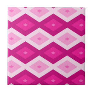 Shades of fuchsia diamond pattern ceramic tile
