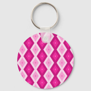 Shades of fuchsia diamond pattern key ring