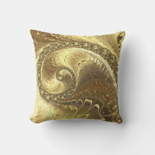 Shades of Gold Fractal Cushion