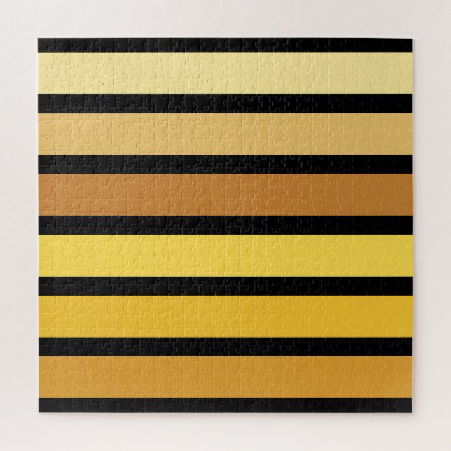 Shades Of Golden Yellow Stripes On Black  Jigsaw Puzzle (Vertical)