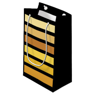 Shades Of Golden Yellow Stripes On Black Small Gift Bag