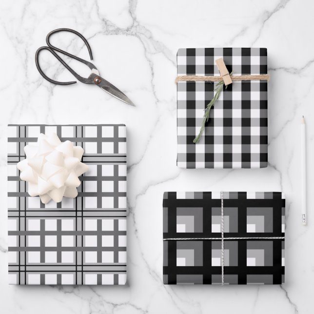 Shades Of Gray Wrapping Paper Set (Front)