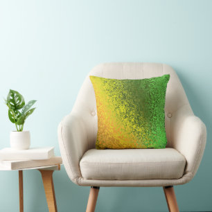 Shades of Green and Gold Pattern Cushion