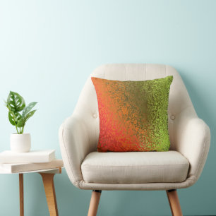 Shades of Green and Orange Pattern Cushion