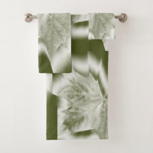 shades of green bath towel set