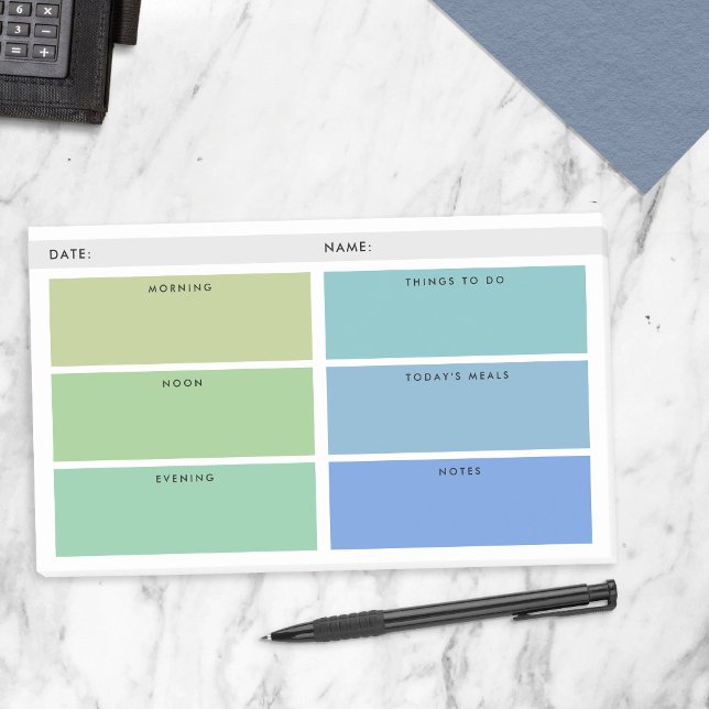Shades of Green & Blue Daily Organiser Post-it Notes (Creator Uploaded)